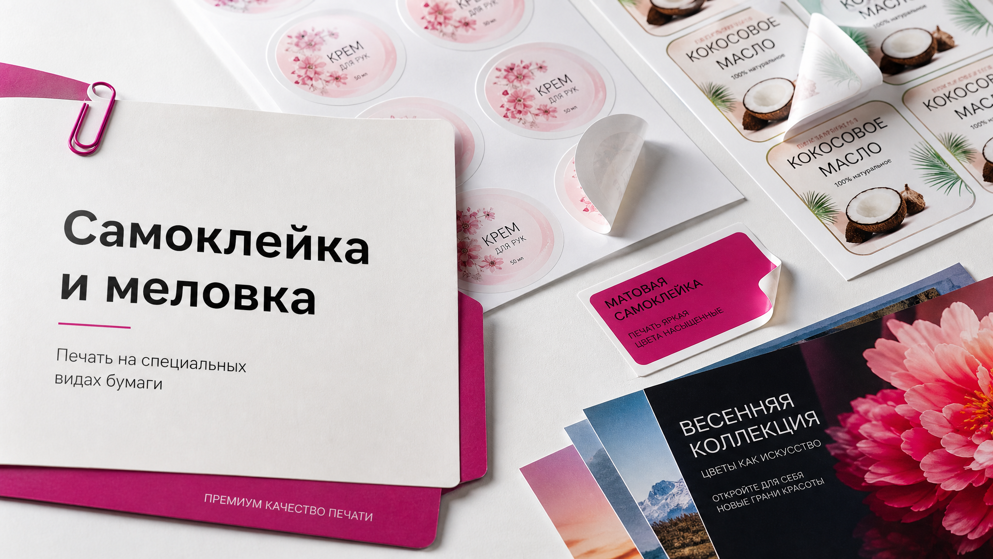 Печать на самоклейке и меловке